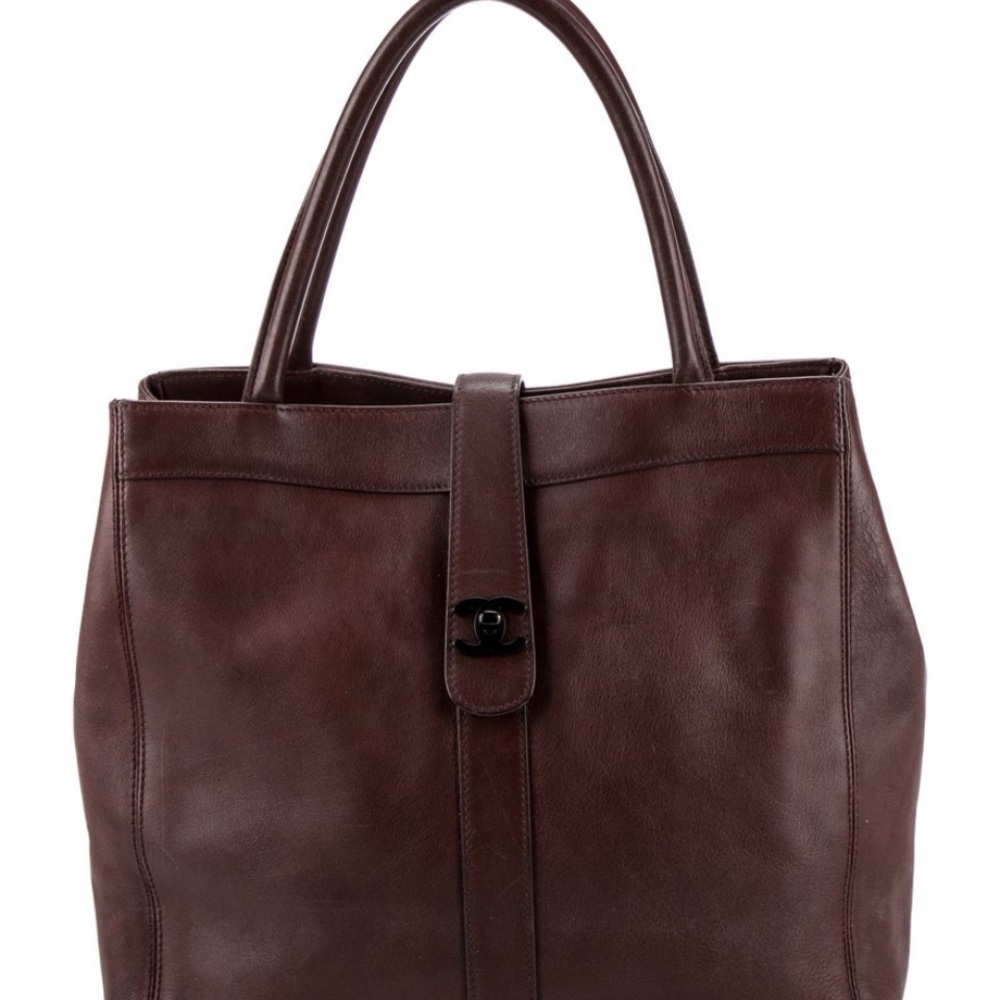 CHANEL Dark Brown Leather Tote - Picture 2 of 7